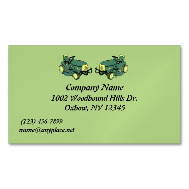 Lawn Care Company Magnetic Business Card (Front)
