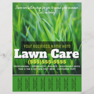 Lawn Care. Customisable Advertising Tearsheet Flyer