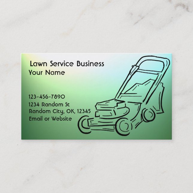Lawn care customisable business cards (Front)