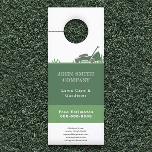 Lawn Care & Gardener  Door Hanger