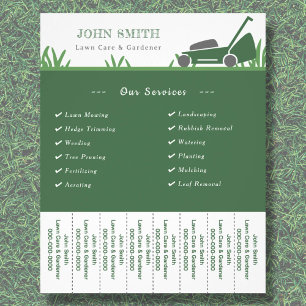 Lawn Care & Gardener Tear Off Strips Flyer