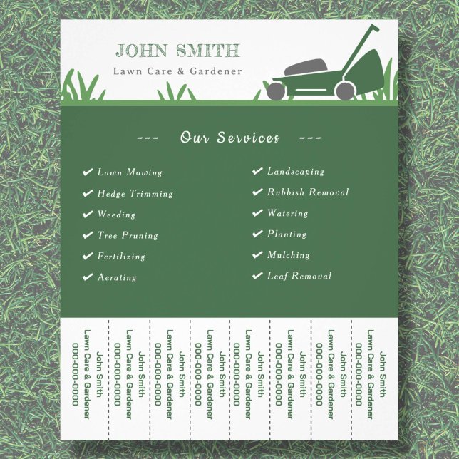 Lawn Care & Gardener Tear Off Strips Flyer (Lawn Care & Gardener Tear Off Strips Flyer)