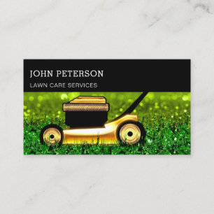 Lawn Care Gardening Grass Cutting Services Mint Business Card