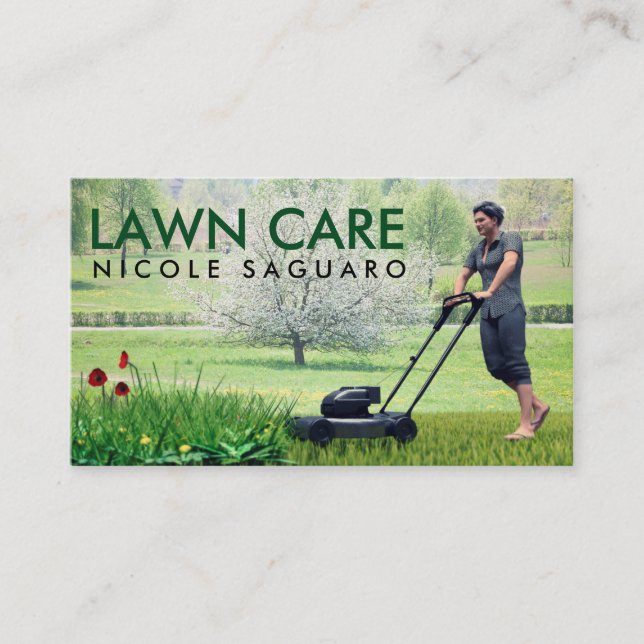 Lawn Care Grass Cutting Business Card (Front)