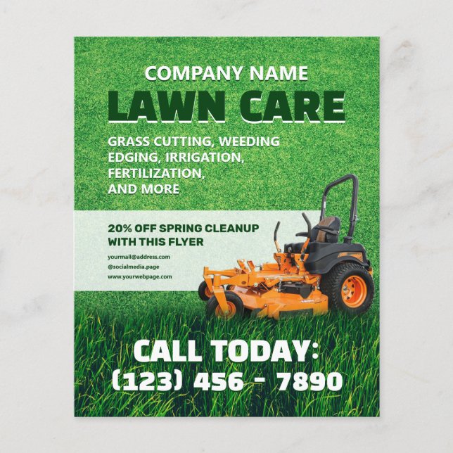 Lawn care grass lawn mower  flyer (Front)