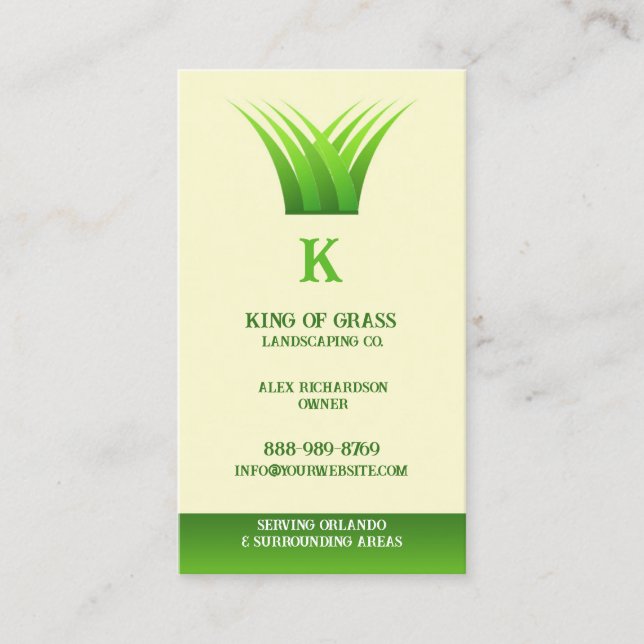 Lawn Care Grass Logo Business card (Front)