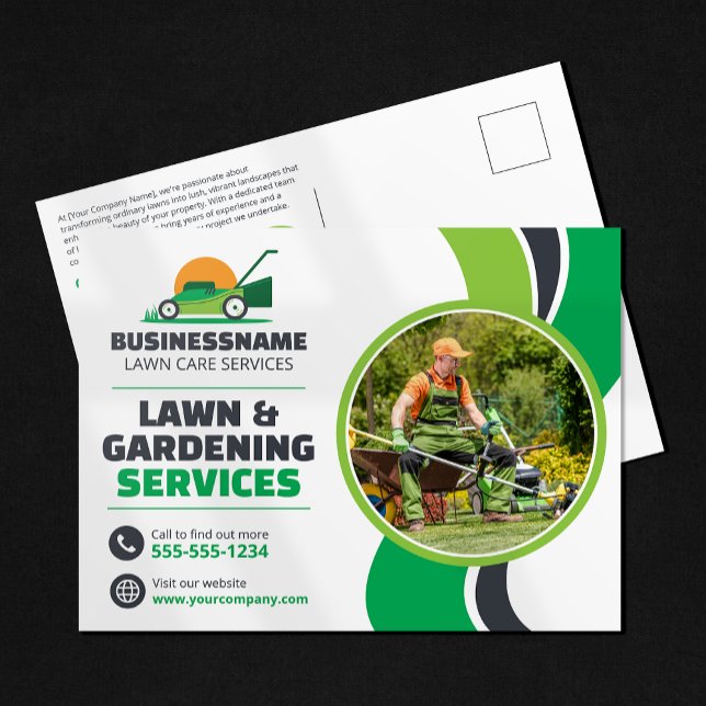 Lawn Care Grass Mowing Mulching Yard Landscaping Postcard (Creator Uploaded)