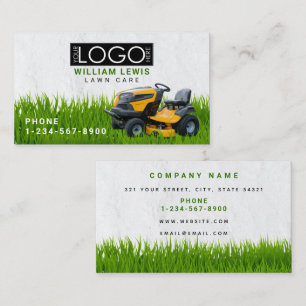 Lawn Care Landscape Grass Mowing Business Logo Card