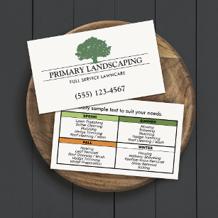  Lawn Care Landscaper Tree Service Business Card
