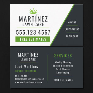 Lawn Care Landscaping Grass Cutting Business Card
