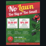 Lawn Care Landscaping Grass Cutting Flyer 8.5 x 11<br><div class="desc">Promote your lawn care landscaping grass cutting services business by customising this this full page (8.5" x 11") flyer template design. Add your logo for more effective branding. Customise the coupon offers on flyer to attract potential clients. Great for Every Door Direct Mail (EDDM) mailing services when purchasing 16pt or...</div>