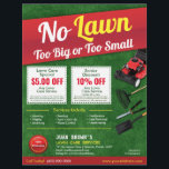 Lawn Care Landscaping Grass Cutting Template Flyer<br><div class="desc">Promote your lawn care landscaping grass cutting services business by customizing this this full page (8.5" x 11") flyer template design. Add your logo for more effective branding. Customize the coupon offers on flyer to attract potential clients. Great for mailing out .</div>