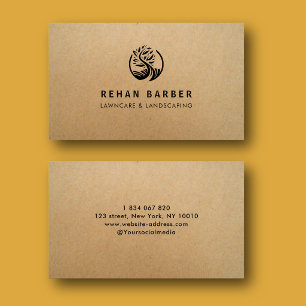 Lawn Care Landscaping kraft Business Card