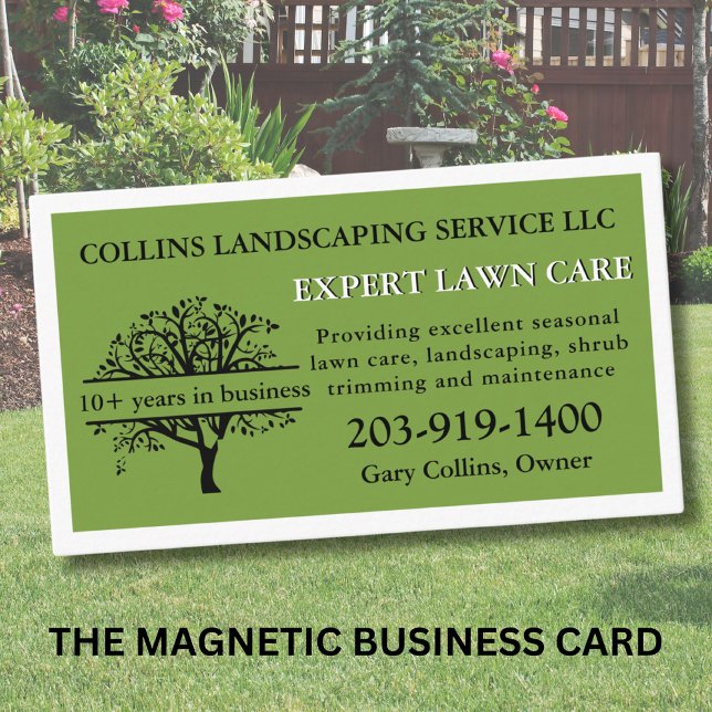 Lawn Care Landscaping Magnetic Business Card (Creator Uploaded)