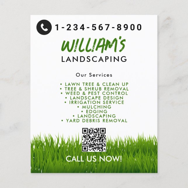 Lawn Care Landscaping Mowing Cutting Services Flyer (Front)