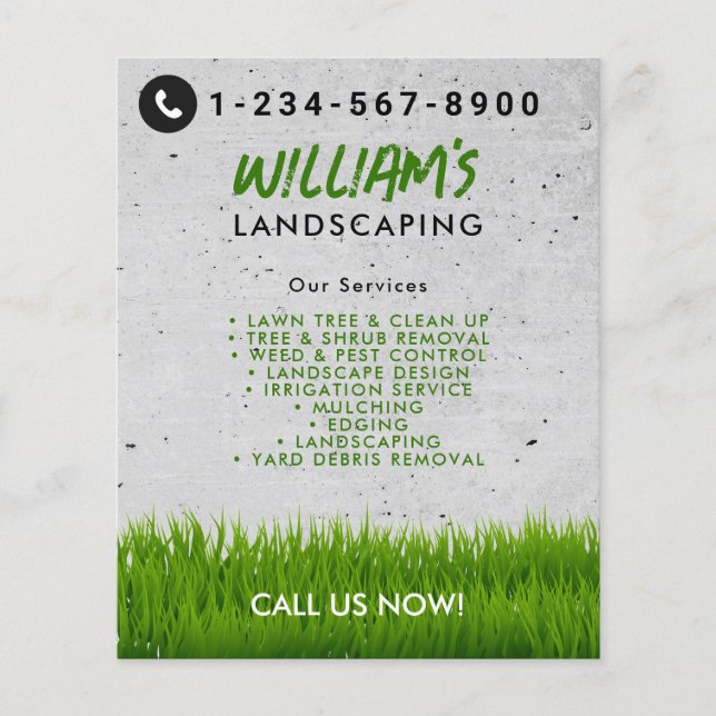 Lawn Care Landscaping Mowing Cutting Services Flyer (Front)