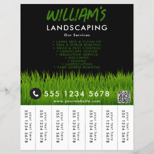 Lawn Care Landscaping Mowing Tear Off Strips Flyer