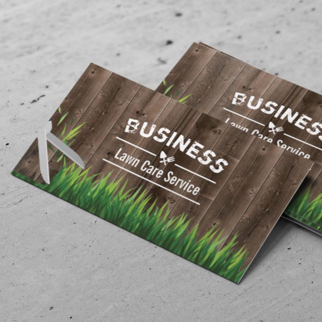 Lawn Care & Landscaping Service Barn Wood Business Card (Creator Uploaded)
