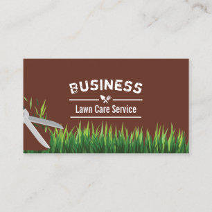 Lawn Care & Landscaping Service Brick Red Business Card