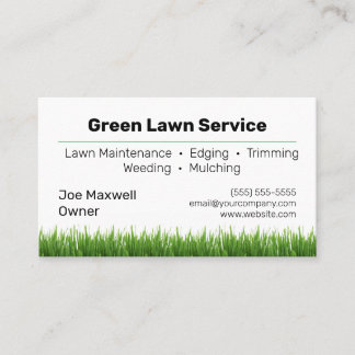 Lawn Care Landscaping Service Business Card