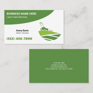Lawn Care Landscaping Service Logo Grass Cutting Business Card