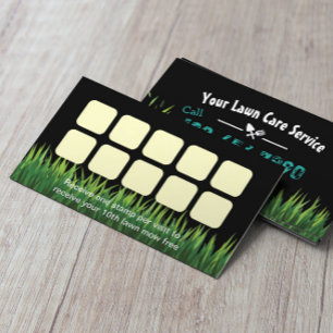 Lawn Care & Landscaping Service Loyalty Punch Card