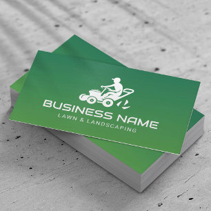 Lawn Care & Landscaping Service Minimal Mower Logo Business Card
