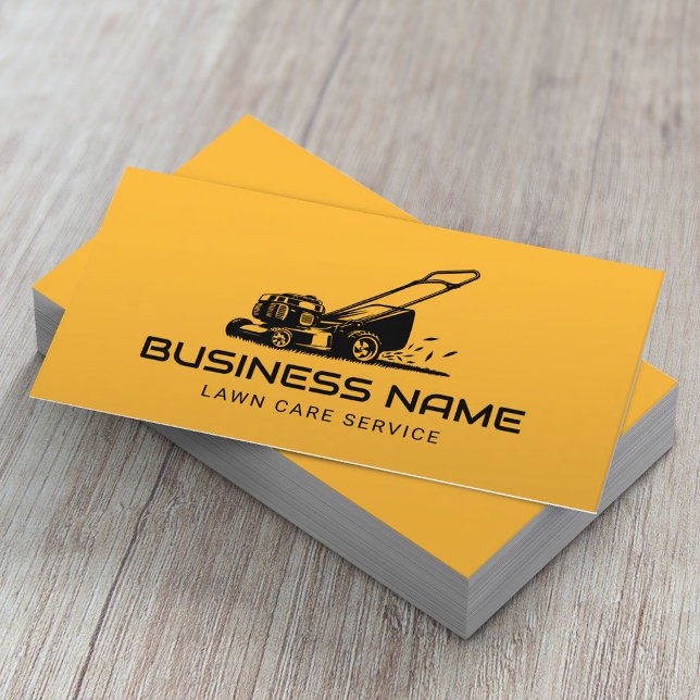 Lawn Care & Landscaping Service Plain Gold Business Card (Creator Uploaded)