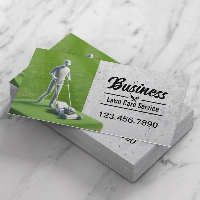 Lawn Care Landscaping Service Professional Mower Business Card (Creator Uploaded)