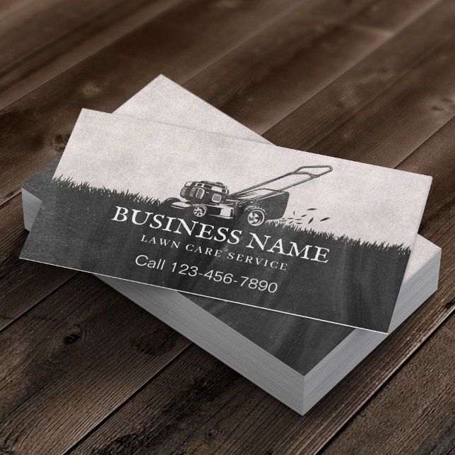 Lawn Care & Landscaping Service Vintage Mower Business Card (Creator Uploaded)