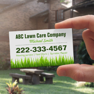 Lawn Care Landscaping Services Green Grass Style Magnetic Business Card