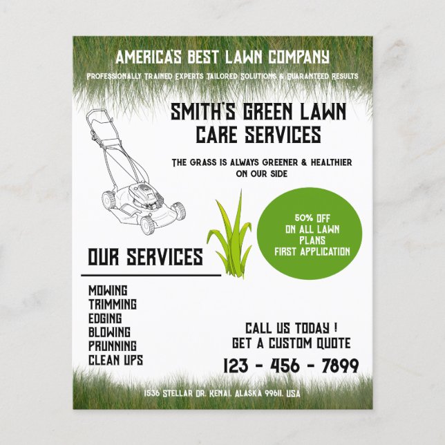  Lawn Care lawn mowing landscaping Grass Cutting Flyer (Front)