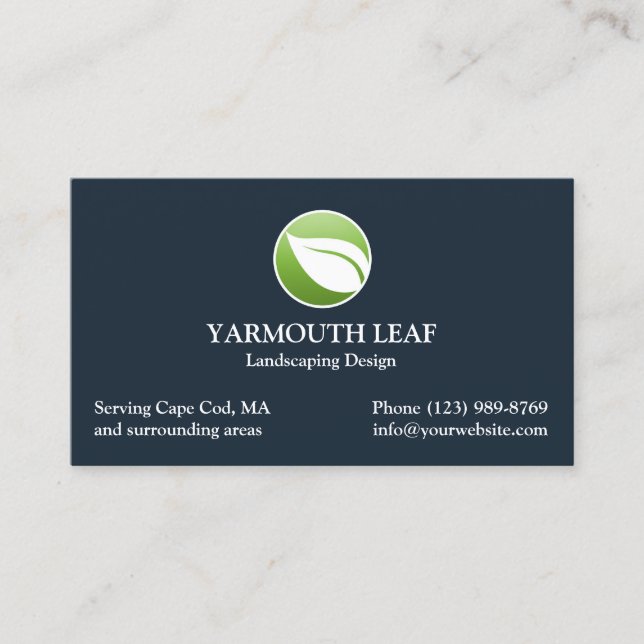 Lawn Care Leaf Logo Business card (Front)