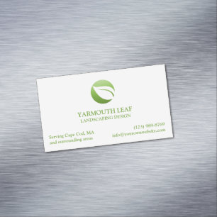 Lawn Care Leaf Logo Magnetic Business Card