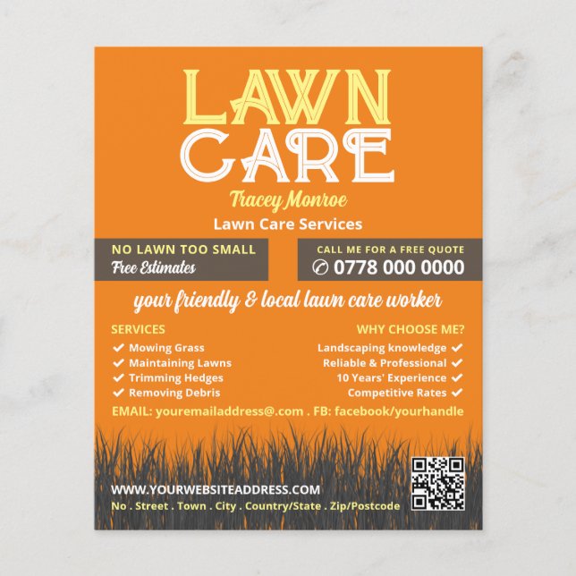 Lawn Care Logo, Lawn Care Services Flyer (Front)
