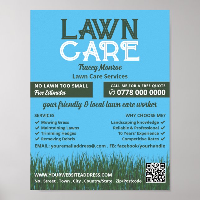 Lawn Care Logo, Lawn Care Services Poster (Front)