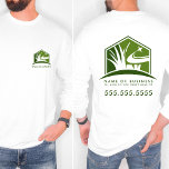 Lawn Care Logo Professional Landscaping Business T-Shirt<br><div class="desc">Showcase your expertise with our Lawn Care Logo Professional Landscaping Business T-Shirt, designed for lawn care, landscaping, and yard work professionals. Featuring a customisable modern black and grey logo, this T-shirt combines style with functionality to give your team a polished and cohesive look. Perfect for lawn mowing, grass cutting, and...</div>