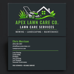 Lawn Care Maintenance Professional Services Business Card