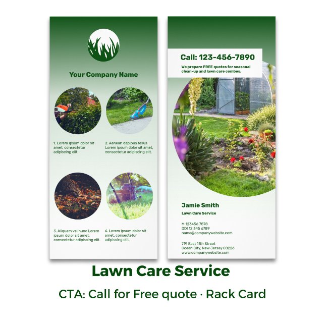Lawn Care Maintenance Service CTA: Call - Green Rack Card (Lawn Care Maintenance Service CTA: Call - Green Rack Card)