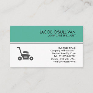 Lawn Care Mowing Gardener Business Card