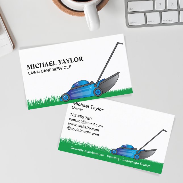 Lawn Care Mowing Gardening Business Card (Creator Uploaded)