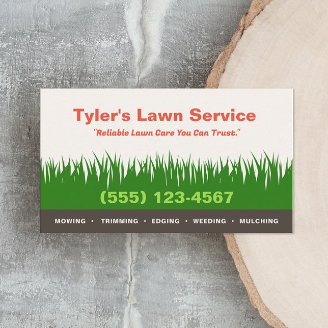 Lawn Care Mowing Landscaping Business Card (Creator Uploaded)