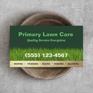 Lawn Care Mowing Landscaping Gold Accent Business Card