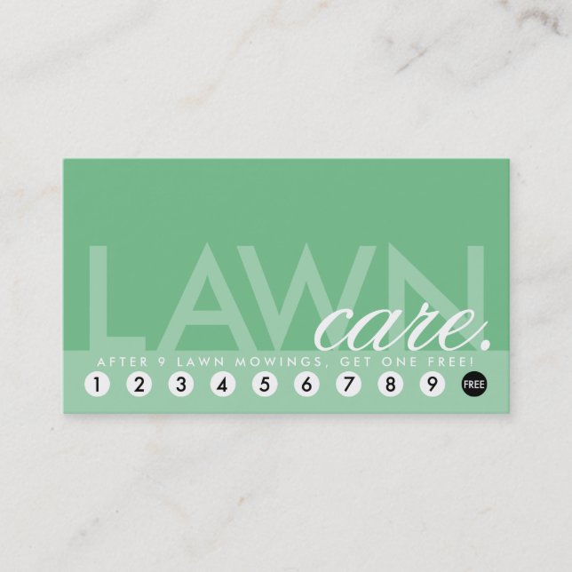 lawn care rewards program loyalty card (Front)