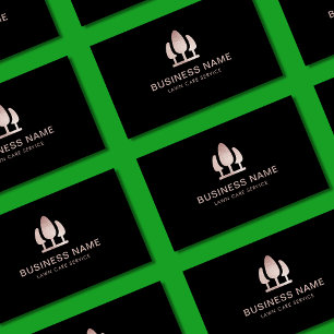 Lawn Care Rose Gold Glitter Business Card