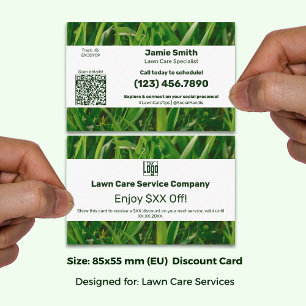 Lawn Care Service Customer Loyalty (85x55 mm Euro) Discount Card