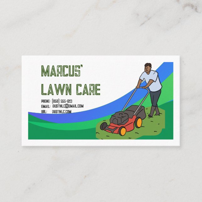 Lawn Care Service Landscaper Business Card (Front)