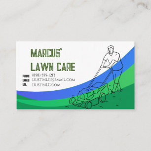 Lawn Care Service Landscaper Business Card