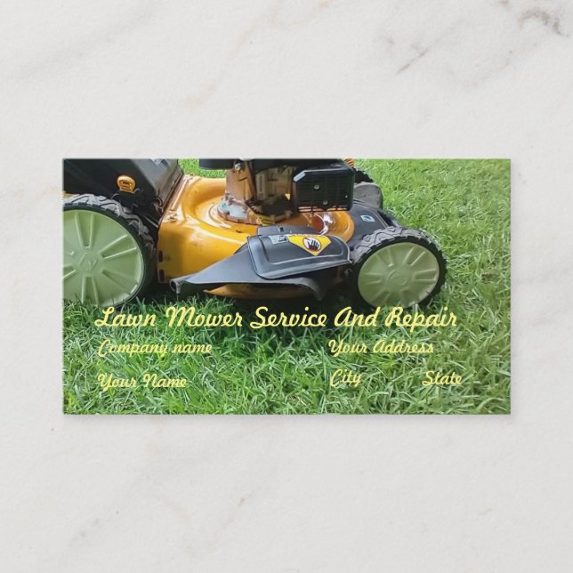 Lawn care service lawn mower repair  business card (Front)