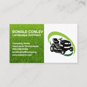 Lawn Care Service Logo   Landscaping Vehicle Business Card